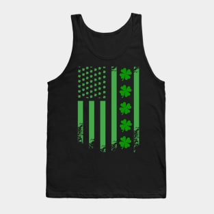 USA Flag Shamrock Tank Top